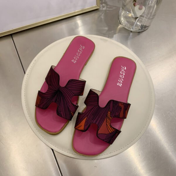 Colorful Ribbon Bow Flat Heel Slippers